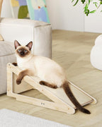 26.4'' Sisal Cat Scratcher Ramp for Indoor Large Cats, Vertical Scratching Post, Wooden Cat Furniture