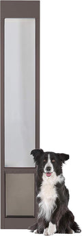 PetSafe Sliding Glass Pet Door - No-Cut DIY Install Doggy Door for Renters - Aluminum Frame - Adjustable Height 75 7/8" to 80 11/16" - Ideal for Large Dogs Up to 100 lb - Bronze