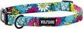 Wolfgang Heavy Duty, Adjustable Dog Collar with Quick Release Nylon Buckle for Walking & Training, LazyDaisy Print, Large