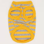 LOPHIPETS 100% Cotton Striped Dog Shirts for Small Dogs Chihuahua Puppy Clothes Tank Vest-Yellow and Gray Strips/XXS