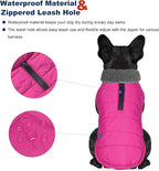 Dog Winter Coat, Waterproof Dog Jacket with Leash Hole, Reflective Adjustable Pet Snow Vest, Warm Fleece Sweater for Small Medium Large Dogs - Pink, 2XL