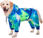 Dog Hoodies Winter Coat for Large Medium Dogs, Pullover 6 Legs Warm Coat Hooded Sweatshirt, Fleece Hoodie for Cold Weather (Bandhnu Green, 3X-Large)