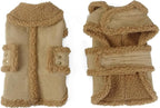 Dog Winter Jacket, Warm Windproof Dog Coat Sweaters for Small Dogs, Thick Apparelf Fleece Coat for Medium Large Dog (Brown Large)