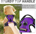 BARKBAY No Pull Dog Harness Front Clip Heavy Duty Reflective Easy Control Handle for Large Dog Walking(Purple,S)