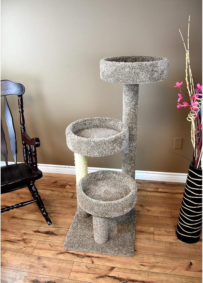 New Cat Condos Carpeted Solid Wood Cat Tree Tower