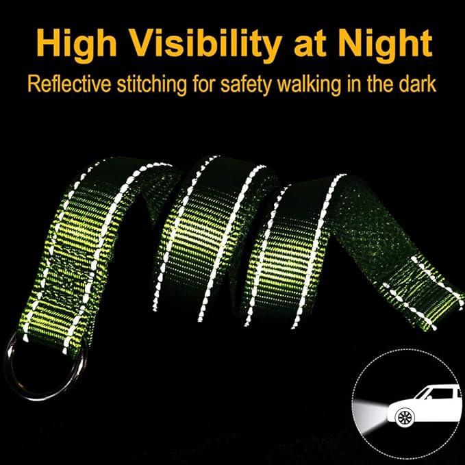 Reflective Slip Dog Collar, Loop Dog Collar for 20-38 lbs Dogs, Nylon Collars with Soft Padded for Dogs Training (Green 5/8" W x 15.5" L)