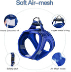 Dog Harness for Small Dogs and Leash Set, Honeycomb Grid, Reflective Lightweight Harness & Anti-Twist Pet Lead (Multi Color, Size: XS-S-M) (XS, Sapphire Blue)