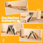 Cat Scratcher with Ball Toy Foldable Cat Scratch Pad Felt Triangle Scratchers for Indoor Cats Large Cat Scratching Board Mat Cats Scratch Furniture Protector Kitten Toys Grey
