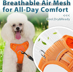 BARKBAY Dog Harness No Pull with ID Tag Pocket - Heavy Duty, Reflective, Easy Control for Large Dogs(Orange,XS)