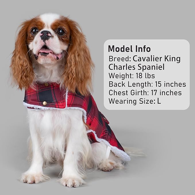 KYEESE Dog Coat Soft Pet Coat with Leash Hole Windproof Dogs Jacket with Fleece Lined Warm Pets Clothes for Cold Weather Thick Pet Winter Puffer Coat with Pocket Waterproof Dog Coats for Large Dogs