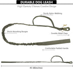Tactical AirTag Dog Collar Leash Set - Heavy Duty, Adjustable GPS Collar Compatible with Apple AirTag, with Holder & Control Handle for Medium/Large Dogs [Green, XL]