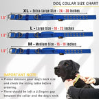 ADITYNA Heavy Duty Dog Collar for Medium Dogs - Reflective Blue Collar with Handle for Training, and Walking - Wide, Thick, Tactical, Soft Neoprene Padded