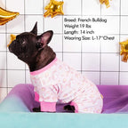KYEESE Dog Pajamas Velvet Dog Pajamas Small Sized Dogs Soft Dogs Clothes Pjs with Pink Unicorn Pattern Stretchy Pet Jammies Coat Comfy Pet Onesie Costume, X-Large