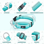 Martingale Collar for Dogs Large Medium Small Heavy Duty Buckle Dog Collar with Tag Ring Reflective Nylon Gradient Dog Collar No Pull Training Collar
