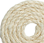Natural Sisal Rope 1/4 Inch 6mm 164-Feet for Cat Scratching Post Tree Tower Replacement Repair and Replace, DIY Hemp Twine Rope for Cat Scratching Furniture Window Perch and Crafts Gardening