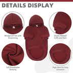 KOOLTAIL Dog Hoodie for Small Medium Dogs Cats,Soft&Warm Pet Sweater with Leash Hole and Pocket Boy Girl,Puppy Fall Winter Jacket Clothes,French Pitbull Cold Weather Coat Sweatshirt,Deep Red XS