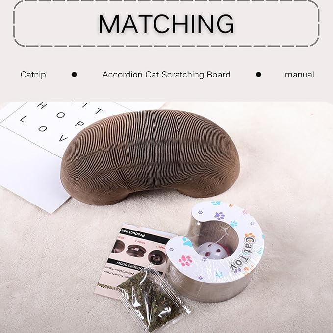Magic Organ Cat Scratcher Board, Cardboard Cats Toy with Bell, Magic Organ Toy, Recyclable and Durable, Suitable for Indoor pet Interactive Exercise