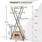 71" Modern Wood Cat Tree for Large Cats - Heavy Duty Tall Cat Tower for Indoor Cats, Multi-Level Cat Furniture with Spacious Condo, Large Perch, Scratching Posts & Hammock(Washed Grey)