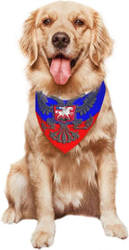 Dog Bandanas Russian Eagle Emblem Flag Pet Bandana Scarf Triangle Bibs Kerchief Accessories for Dogs Cats