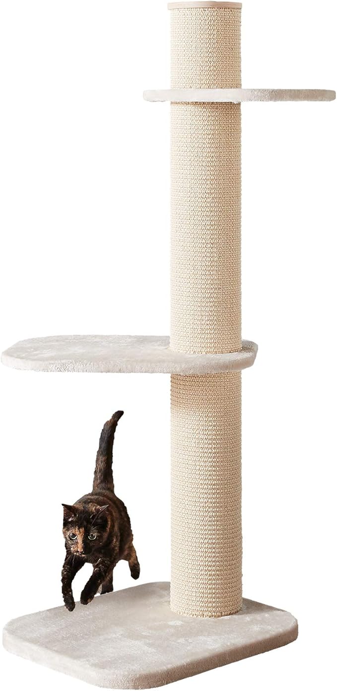 Two by Two Austin Cat Tree 3 - Beige Scratching Post Cat Furniture - 58.3 in. Tall