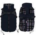 Geyecete Winter Warm Coat Waterproof Dog Winter Jacket with Harness Traction Belt,Pet Outdoor Jacket Dog Autumn and Winter Clothes for Medium, Small Dog-Navy-S