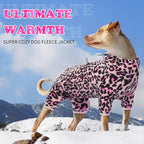 ROZKITCH Winter Coat for Dogs Large, Pet Windproof Warm Cold Weather Jacket Vest with Luminous Zipper, Jumpsuit Apparel Outfit Clothes for Large Giant Dog L-Pink 3XL