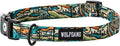Wolfgang Heavy Duty, Adjustable Dog Collar with Quick Release Nylon Buckle for Walking & Training, WildWolf Print, Medium