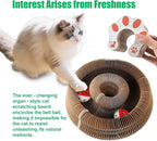 2-Pack Kitty kurls cat Scratcher – Foldable Kitty Curls Scratching Board, Magic Organ cat Toy with Reversible Corrugated Pads for Indoor Cats