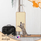 2 Pack Cat Door Toy 7.87"x19.69" Sisal Door Cat Scratching Mat with a Mouse Play Toys Double Use Hanging Scratcher Wall Floor Mount Kitty Scratching Pad for Indoor Kitten with Hemp Rope