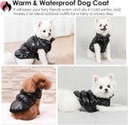 AOFITEE Dog Jacket, Dog Winter Coat, Warm Dogs Coat, Fleece Dogs Puffer Jacket, Windproof Waterproof Pet Snowsuit, Cozy Female Male Pet Snow Jackets Fleece Vest with Snap Closure, Black, XL