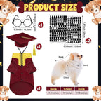 5 Pcs Dog Graduation Costume Set Include 2026 Pet Graduation Gown with Stole Puppy Grad Cap Lensless Glasses DIY Letter Stickers for Dogs Cats Holiday Costume Accessory(Maroon Yellow,S)