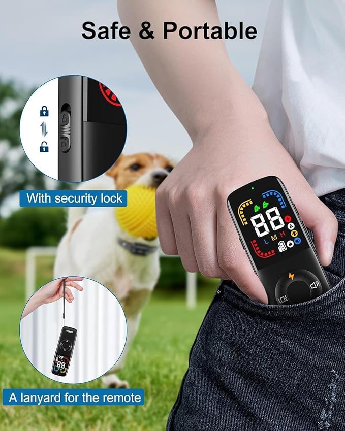 Jugbow Dog Shock Collar - 4000FT Dog Training Collar with Remote for Large Medium Small Dogs 10-120lbs, IPX7 Waterproof E-Collar with 4 Training Modes, Rechargeable e-Collars with Security Lock