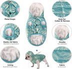 Dog Fleece Hoodie, Windproof Waterproof Dog Coat Fleece & Cotton Lined Warm Jacket, Cold Weather Pet Apparel Clothes Vest for Dogs (L,Mintgreen)