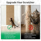 71" X 15.8" Thickened Cat Wall Climbing Carpet, Extra Large Cat Wall Scratcher Mat Tall Wall Mounted Climbing Cat Scratcher with 16 pcs Fixed Nails for Indoor Furniture Couch Sofa Protection (Camel)
