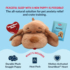 Snuggle Puppy Heartbeat Puppy Toy for Large Breeds, Plush Dog Toy with Real-Feel Pulse and Heat Pack for Crate Time, First Nights, and Rest - Biscuit