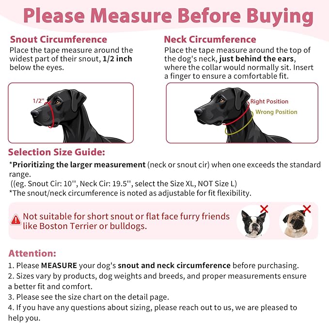 BARKLESS Sturdy No Pull Head Collar for Medium Large Dogs, Gentle Reflective Head Halter with Safety Link, Adjustable Nylon Dog Training Muzzle Leash for Walking Control (Hot Pink, L)