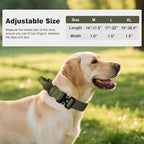 Joytale Tactical Dog Collar for Medium Dogs with Control Handle, Heavy Duty Military Training Collar for Power Breeds, AirTag Holder Case, Quick Release Metal Buckle, Soft Padded, M, Army Green