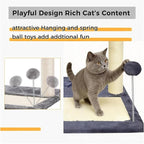 Cat Tree, 19.69" H(50cm) Cat Scratching Post with Cat Bed, Scratching Posts for Indoor Cats with Two Plush Balls Toy, Small Cat Tree for Kittens/Cats Playing and Relaxing