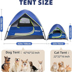 GDanes Blue Dog Tent House - Portable Indoor/Outdoor Dog Bed with Soft Pad for Large Dogs, 42 x 42 x 32 Inches