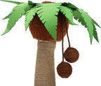 Coconut Tree Tent Cat Nest with 29.5" Scratching Post and Hanging Ball for Indoor Large Cats and Kittens