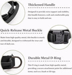 Tactical Dog Collar Set, Adjustable Military Training Nylon Dog Collar with Control Handle and Heavy Quick-Release Metal Buckle for Small Medium Large Dogs, Black Set XXL