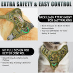 BARKBAY No Pull Dog Harness Large Reflective Dog Harness with Front Clip and Easy Control Handle for Walking Training Running with ID tag Pocket(Camo,XS)