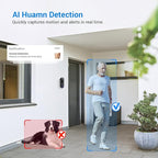 1080p Wireless Cameras & Monitor Video Doorbell Camera for Home Security, Pet dog Monitor, Cloud Storage, AI Human Detection, Night Vision, Two Way Audio, Indoor Outdoor Surveillance, 2.4G Wi-Fi Only