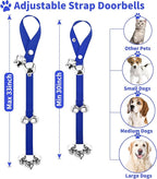 3 Pack Dog Doorbells, Pet Training Bells for Go Outside Potty Training and Communication Device Large Loud Dog Bell Cat Puppy Interactive Toys Adjustable Strap Door Bell (Dark Blue)