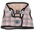 EcoBark Step in Dog Harness - Eco-Friendly Small Breed Dog Harnesses for Small and Medium Breed Dogs - Reflective and Adjustable Body Halter Vest - Soft Mesh Toy Breed Harness (Beige Plaid, Large)