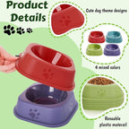 24 Pack Plastic Dog Bowls, 9 Oz Reusableb Bulk Pet Feeding Food Water Bowls, Colorful Puppy Dogs Birthday Party Supplies Food Dishes for Cat, Dog, 4 Colors