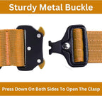 Heavy Duty Tactical Dog Collar – Adjustable Nylon with Metal Buckle, Durable & Comfortable for Medium to Large Dogs (German Shepherd, Labrador, Rottweiler), Orange,XL, for Training & Outdoor Use.