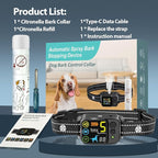 Citronella Bark Dog Collar Spray Dog Collar, with 5 Adjustable Sensitivity, Beep+Vibration+Spray 5 Working Modes Citronella Bark Collar, IP66 Waterproof Dog Spray Collar for L/M/S Black