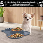 AsFrost Dog Food Bowls Stainless Steel Dog Food and Water Bowl Set, Dog Dishes No Spill Non Slip Silicone Mat, Dog Bowls for Small Medium Size Dogs Cat Puppy Pet Food Feeding Bowls, Grey, 12oz