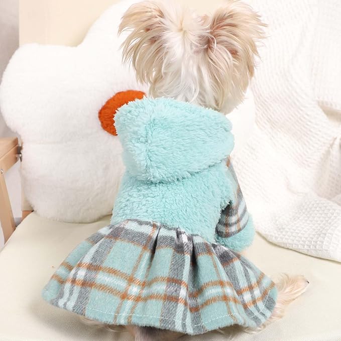 Dog Hoodie Dog Sweater Puppy Clothes for Small Dogs Boy Girl Pet Hoodies for Dogs Cold Weather Doggie Coats Fall Doggy Sweatshirt for Chihuahua Yorkie Cat Sweater Costumes, XXS, Green